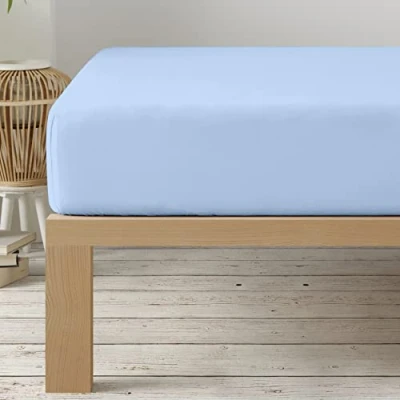 Image of Degrees home Fitted Sheet 105 x 190 cm Adjustable Brushed Microfibre Light Blue