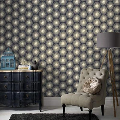 Image of Graham &amp; Brown Sublime Fire Circle Blue Wallpaper
