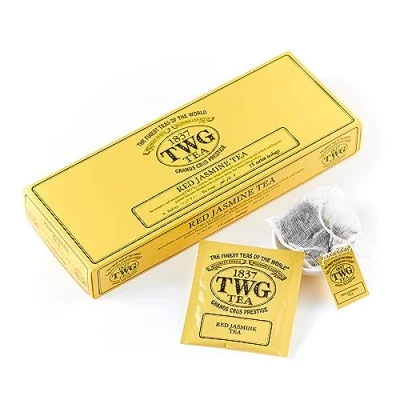 Image of TWG Tea Red Jasmine Rooibos Flower 15 Hand Sewn Cotton Bags Gift Set