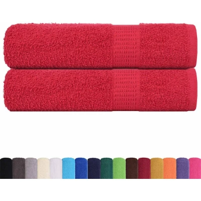 Image of vidaXL Hand Towels 2 pcs Red 50x100 cm 360 gsm 100% Cotton