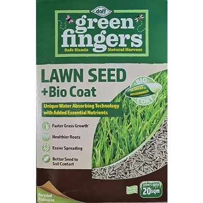 Image of Doff Green Fingers Lawn Seed + Bio Coat 500g