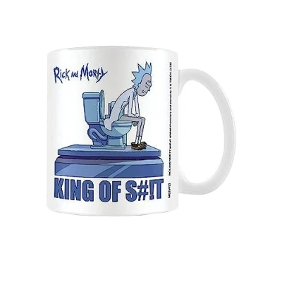 Image of RICK AND MORTY King of Shit Mug (One Size) (White/Blue)