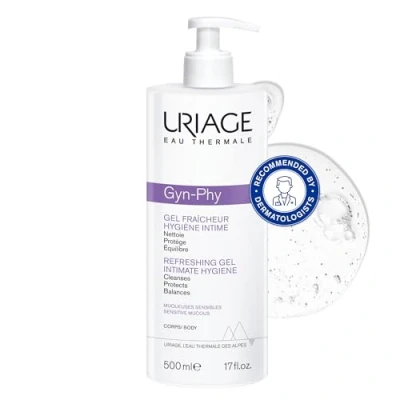 Image of Uriage Gyn Phy Refreshing Intimate Cleansing Gel 500ml Cleanses and Preserves Natural Balance Physiological pH Glyco Complex Floral Fragance