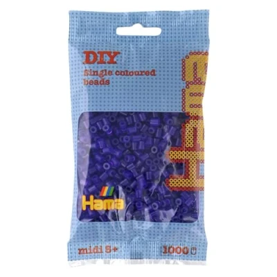 Image of Hama Beads Bag Approx. 1000 Midi Fuse Mosaic Decoration Arts &amp; Craft for Creative Children Ages 5+ Translucent Purple