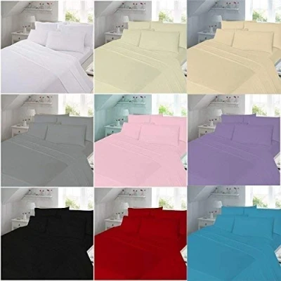Image of LAWRANCE CAPRINO LC THERMAL 100% cotton Brushed Flannelette Sheet Set Fitted Sheet, Flat 2x Pillowcases Bed Size (PINK, SUPER KING)