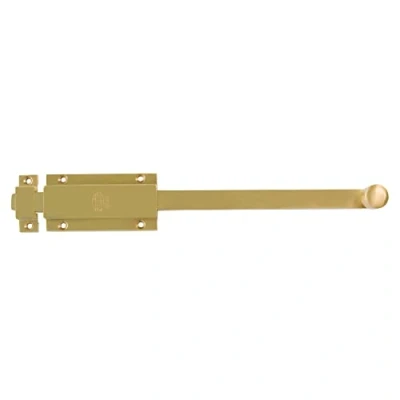 Image of Amig Overlap Pin for Doors Mod.3700 Gold Security Latch Horizontal or Vertical Brass with Matte Finish Measurements: 250 x 48 mm Includes Screws