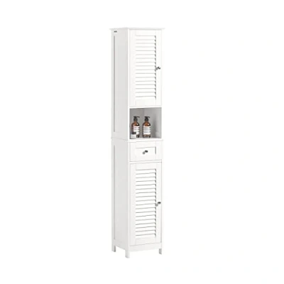 Image of SoBuy Bathroom Tall Cabinet Storage with 2 Shutter Doors White W32 x D30 H170cm FRG236 W