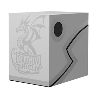 Image of Arcane Tinmen Storage+for+Cards+ +Deck+Box+Dragon+Shield+Double+Shell+%3A+Revised+Ashen+%28White%2FBlack%29
