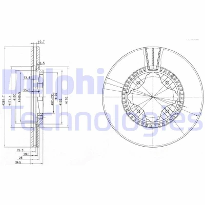 Image of 42510SV1A00, 42510SV4A00, 42510SV4J00, 45251SM5A00 Brake disc DELPHI BG3063 282mm 25mm 4 Vented Oiled Untreated HONDA: ACCORD 5, 5 Coupe