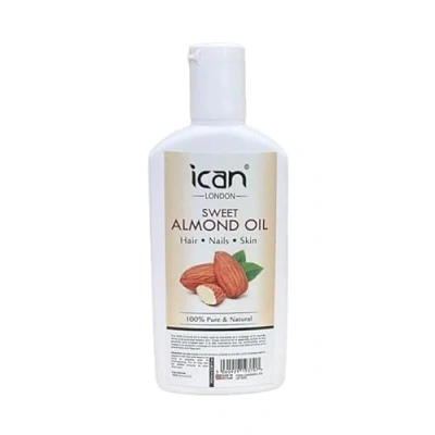 Image of ican London Pure &amp; Natural Sweet Almond Oil For Hair, Skin Nails 100ml