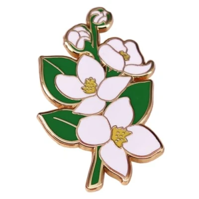 Image of Flower Enamel Pin Romantic Leaf Brooch Lapel Flowers Badges Beautifully Bouquet Badge Accessory for Backpacks Hats Clothing Women Girls Plant Jewelry