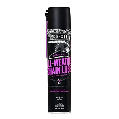 Image of Muc Off All Weather Motorcycle Chain Lube, 400ml Motorbike Lubricant, Wax for Conditions Oil On and Road