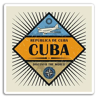 Image of 2 x 10cm Cuba Vinyl Stickers Caribbean Travel Sticker Laptop Luggage #18102 (10cm Wide)