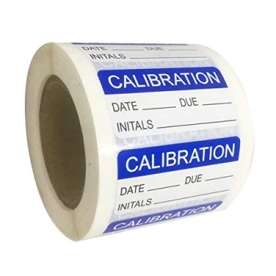 Image of Calibration Labels, 3/4 x 1 1/2 Inch in Size for NIST Calibration, ISO 900 Quality Control 500 Adhesive Stickers on a Roll(Blue)