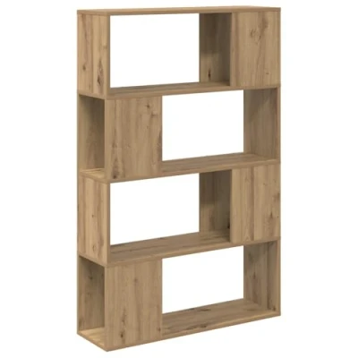 Image of vidaXL Bookcase Artisan oak Engineered wood 80 x 24 124 cm Storage