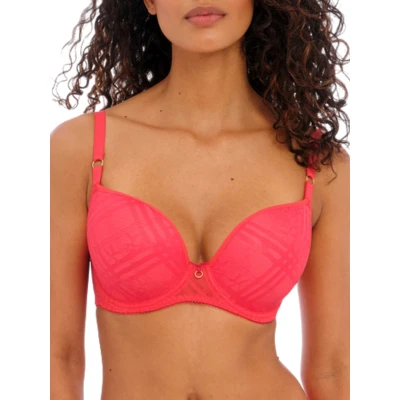 Image of Freya Womens Fatale Moulded Plunge T Shirt Bra Red Polyamide Size 36C