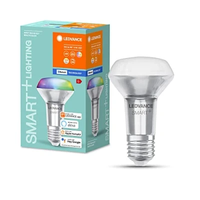 Image of Ledvance Smart LED lamp with Bluetooth Mesh, R63 spot for E27 Base Made of Glass 6W, Replaces Conventional 60W Reflector Lamps, controllable Alexa &amp; Google Assistant, 4 Pack