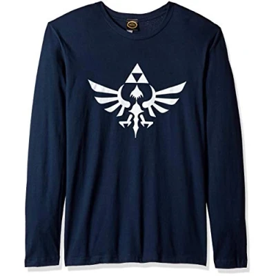 Image of Nintendo Unisex&#039;s The Legend of Zelda Triumphant Triforce Shirt, Blue//Long Sleeve, XX Large
