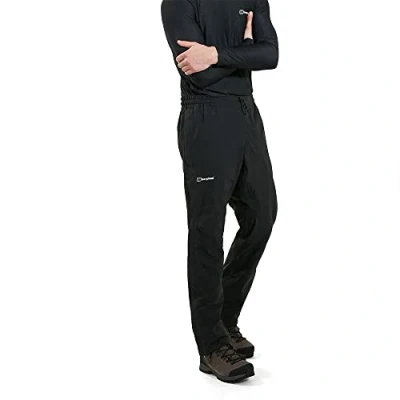 Image of Berghaus Men&#039;s Alluvion Breathable Waterproof Overtrousers, Black, 2XL, Long (33 Inch)