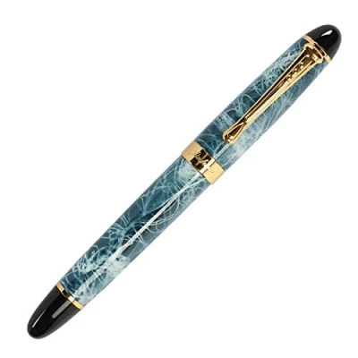 Image of Jinhao X450 Blue Marble Fountain Pen, Medium Nib Gold Trim 16 Styles