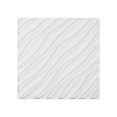 Image of VEVOR 3D Wall Panels, 12 Pack 19.7 x in PVC Modern Art Minimalist Wave Tiles, 32 Sq.Ft Coverage Accent Panel, Interior Home Decor for Ceiling, Bedroom, Living &amp; Gaming Room, Matte White