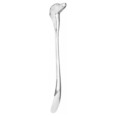 Image of Nickel Dog Head Detail Shoe Horn Metal L5 x W10 H53 cm Silver