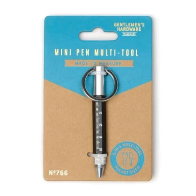 Image of Gentlemen&#039;s Hardware 5 in 1 Multi Tool Mini Ballpoint Pen Pocket with Key Ring, Made to Measure