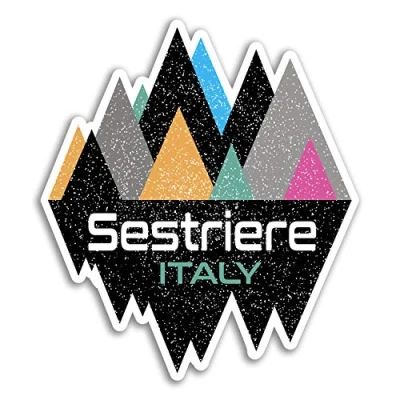 Image of 2 x 10cm Sestriere Italy Vinyl Stickers Skiing Sticker Laptop Luggage #20048 (10cm Wide)