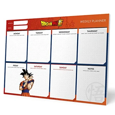 Image of Grupo Erik Dragon Ball Weekly Planner A4 Goku Calendar Family 54 Tear Off Pages Desk Organiser Gifts Manga