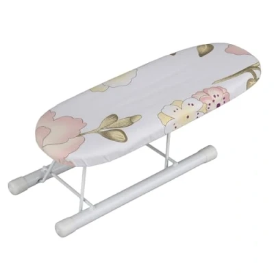 Image of Mini Tabletop Ironing Board with Folding Legs Cotton Cover for Sleeve Home Travel Cuffs Collars Handling Table(Peony)