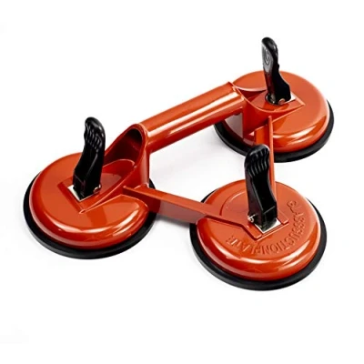 Image of Triple Suction Cup Lifter Heavy Duty Aluminum Handles Tile Lifting Plate Glass Puller/Gripper/Lifter Tool