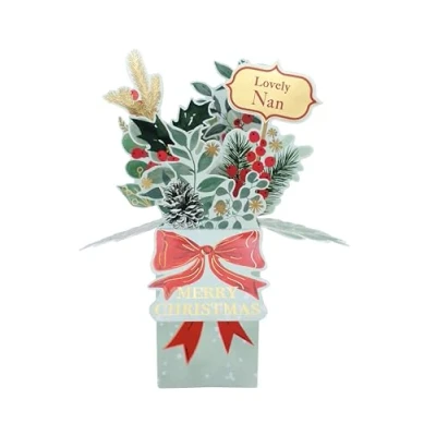 Image of Clever Cubes Pop Up Lovely Nan Winter Foliage Christmas Card 3D Xmas XCU009B