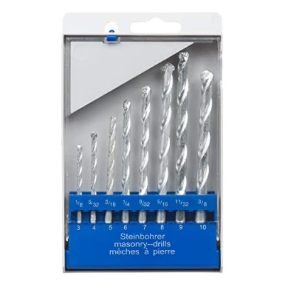 Image of UK Drills Masonry Drill Bit Set 8 Pieces 3mm to 10mm Nickle Plated