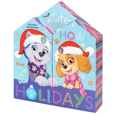 Image of Girls Paw Patrol Advent Calendar Kids Skye &amp; Everest Jewellery Accessories Beauty Gifts Christmas Countdown Festive Gift Set
