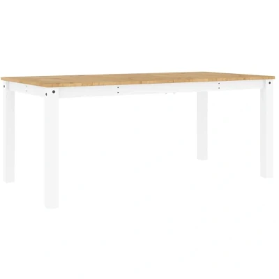 Image of vidaXL Dining Table Panama White 180x90x75 cm Solid Wood Pine