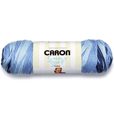 Image of CARON SIMPLY SOFT OMBRE 141G SATURDAY BLUE JEANS, 7.8 x 24.3 cm