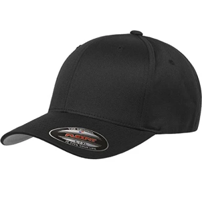 Image of Flexfit Men&#039;s Athletic Baseball Fitted Cap, Black, L XL