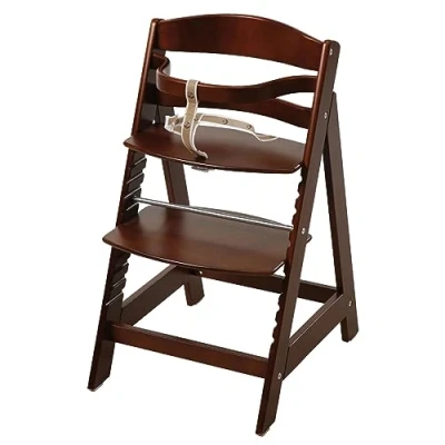 Image of roba Wooden Adjustable Highchair Sit Up III Grow Along Chair For Babies and Children From 6 Months Onwards Brown