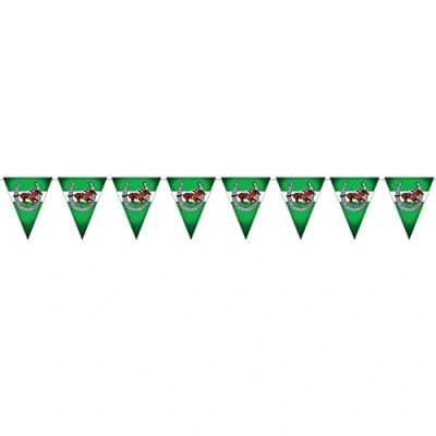 Image of Beistle 59881 11&quot; x 12&#039; Horse Racing Pennant Banner, Cardboard, Multi Color