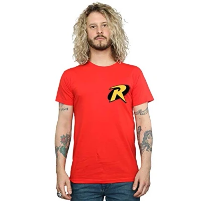 Image of DC Comics Men&#039;s Batman Robin Logo T Shirt Red Large