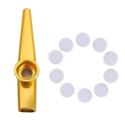 Image of Portable Metal Kazoos Musical Instruments With 10Pcs Kazoo Flute Diaphragms Mouth Good Adults And Kids