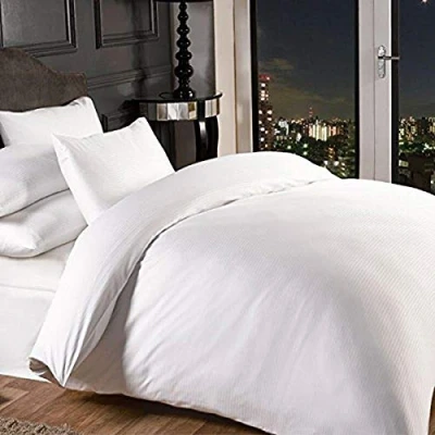 Image of Emma Barclay Grosvenor 1000 Thread Count Pin Stripe Fitted Sheet in White King Bed