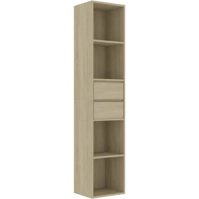 Image of vidaXL Book Cabinet Bedroom Living Room Office Furniture Bookcase Standing Shelf Storage Rack Organiser Sonoma Oak 36x30x171cm Chipboard