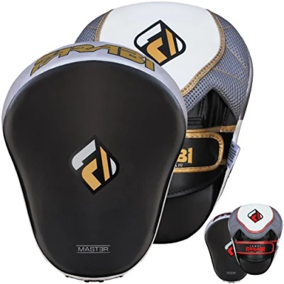 Image of Farabi Sports Curved Focus Pads, Hook &amp; Jab Mitts, Boxing Training Pads Made with Genuine Cowhide Leather