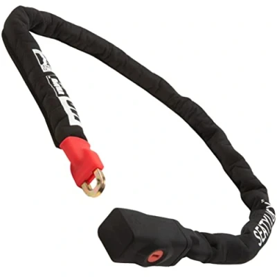 Image of Seatylock Viking Chain Bike Lock with Key Patented Scooters and Locks High Security Anti Theft Sold Secure Silver Ultra Safe Bicycle Heavy Duty Smart (140 CM 55&quot;)