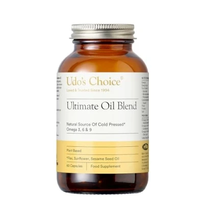Image of Udo&#039;s Choice Ultimate Oil Blend Capsules Natural Source of Vegan Omega 3, 6 &amp; 9 Plant Based Supports Optimum Health Convenient Capsule Format 60 Vegecaps 30 Servings