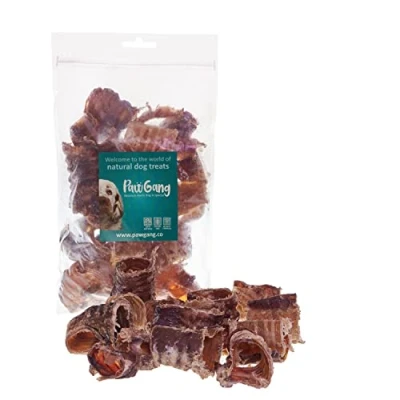 Image of PawGang Beef Trachea Cut 250g 100% Natural EU Sourced Treats for Dogs Puppies Young Adult Old Small and Large Dog Air Dried Chews Snacks Healthy Hypoallergenic Low Fat Grain Free BARF Raw