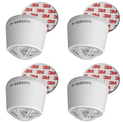 Image of SEBSON 4x Heat Alarm 10 Year Battery incl. Magnetic Fixing, Detector GS403, 3V DC Lithium built in Battery, Mini for Kitchen, Ø50x43,5mm, Operated