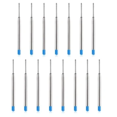 Image of DOETYD 15 PCS Metal Cartridge Set Include Blue Ink Pen Refills Ballpoint Refill for Replacement of Suitable Parker Pens