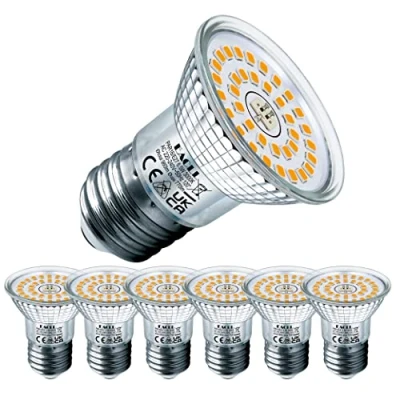 Image of EACLL E27 LED Bulbs 6.5W Warm White Light Bulb 3000K Replace 100W Halogen, 770Lumen AC 230V Flicker Free Spotlight, 120 Wide Beam Angle Non Dimmable Reflector, ∅50MM x H60MM, Pack of 6
